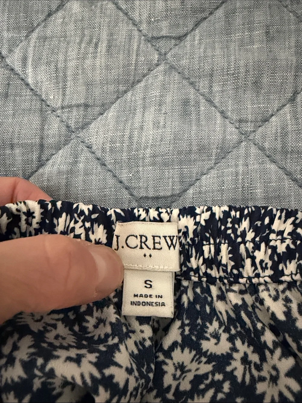 JCREW Women's Navy and White Floral A-Line Skirt